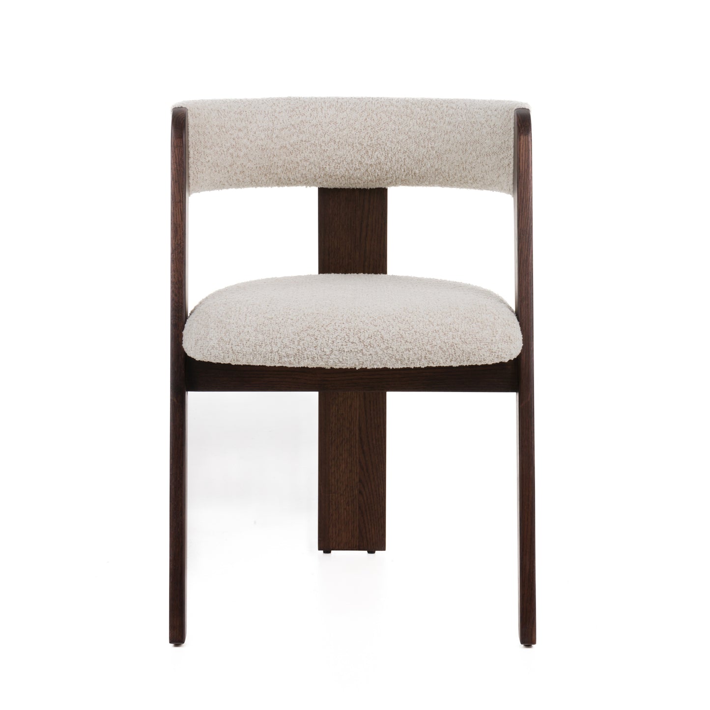 Modrest Washington Modern Cream Fabric Brown Oak Dining Chair