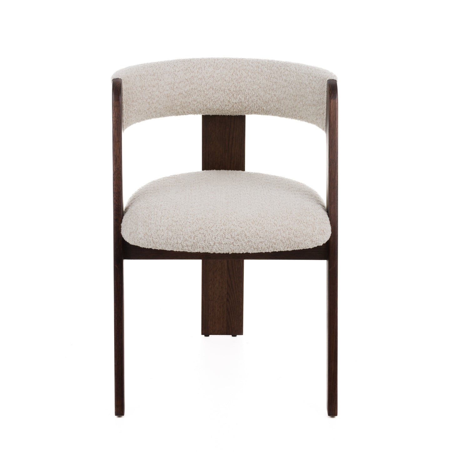Modrest Washington Modern Cream Fabric Brown Oak Dining Chair