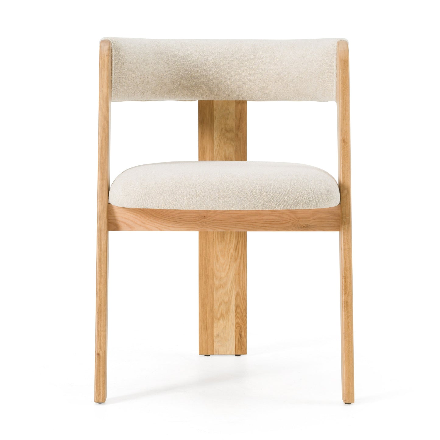 Modrest Washington Modern Beige Fabric White Oak Dining Chair