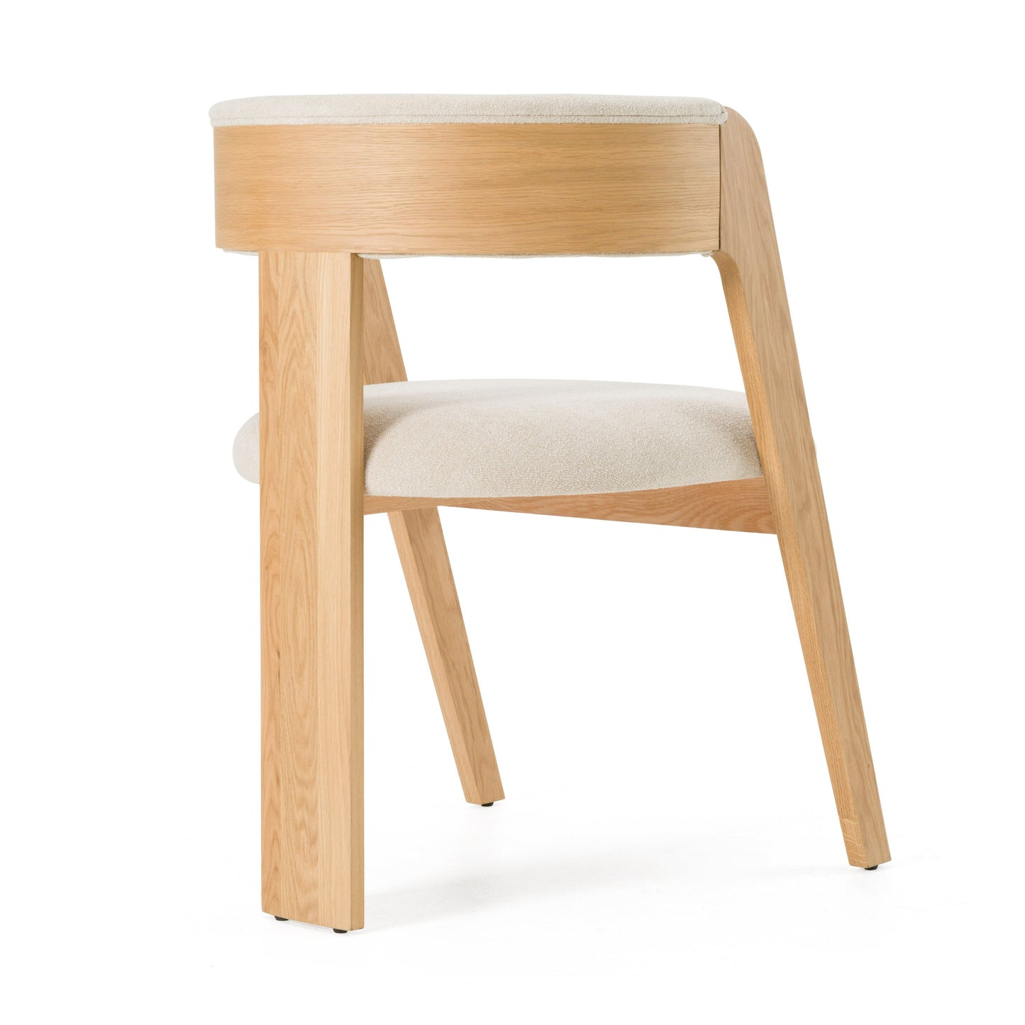 Modrest Washington Modern Beige Fabric White Oak Dining Chair