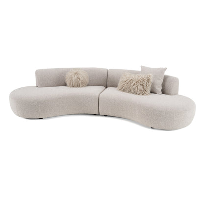 Divani Casa Weldon Modern Grey Fabric Curved Sectional