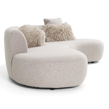Divani Casa Weldon Modern Grey Fabric Curved Sectional