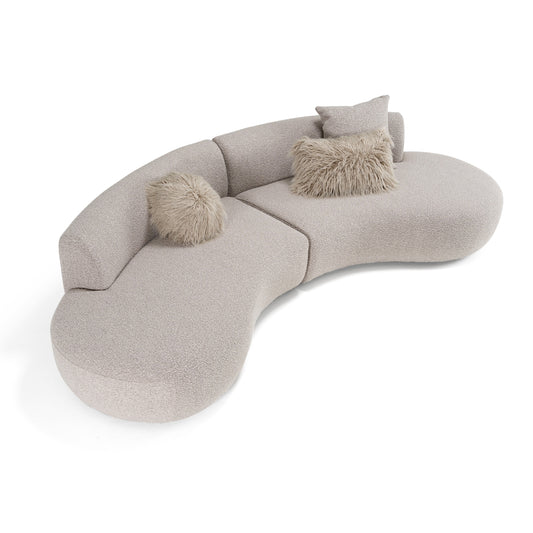 Divani Casa Weldon Modern Grey Fabric Curved Sectional