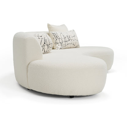 Divani Casa Weldon Modern Cream Fabric Curved Sectional