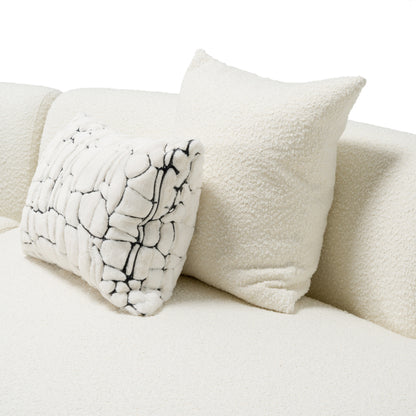 Divani Casa Weldon Modern Cream Fabric Curved Sectional