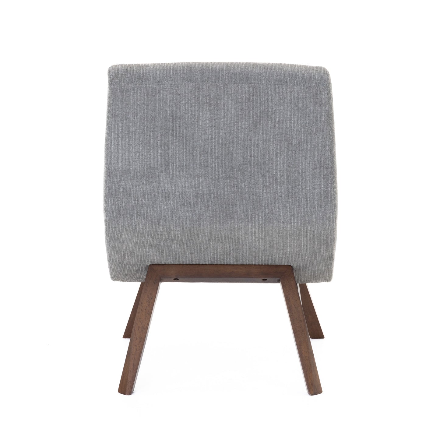 Modrest Whitney Modern Grey and Walnut Accent Chair and Ottoman