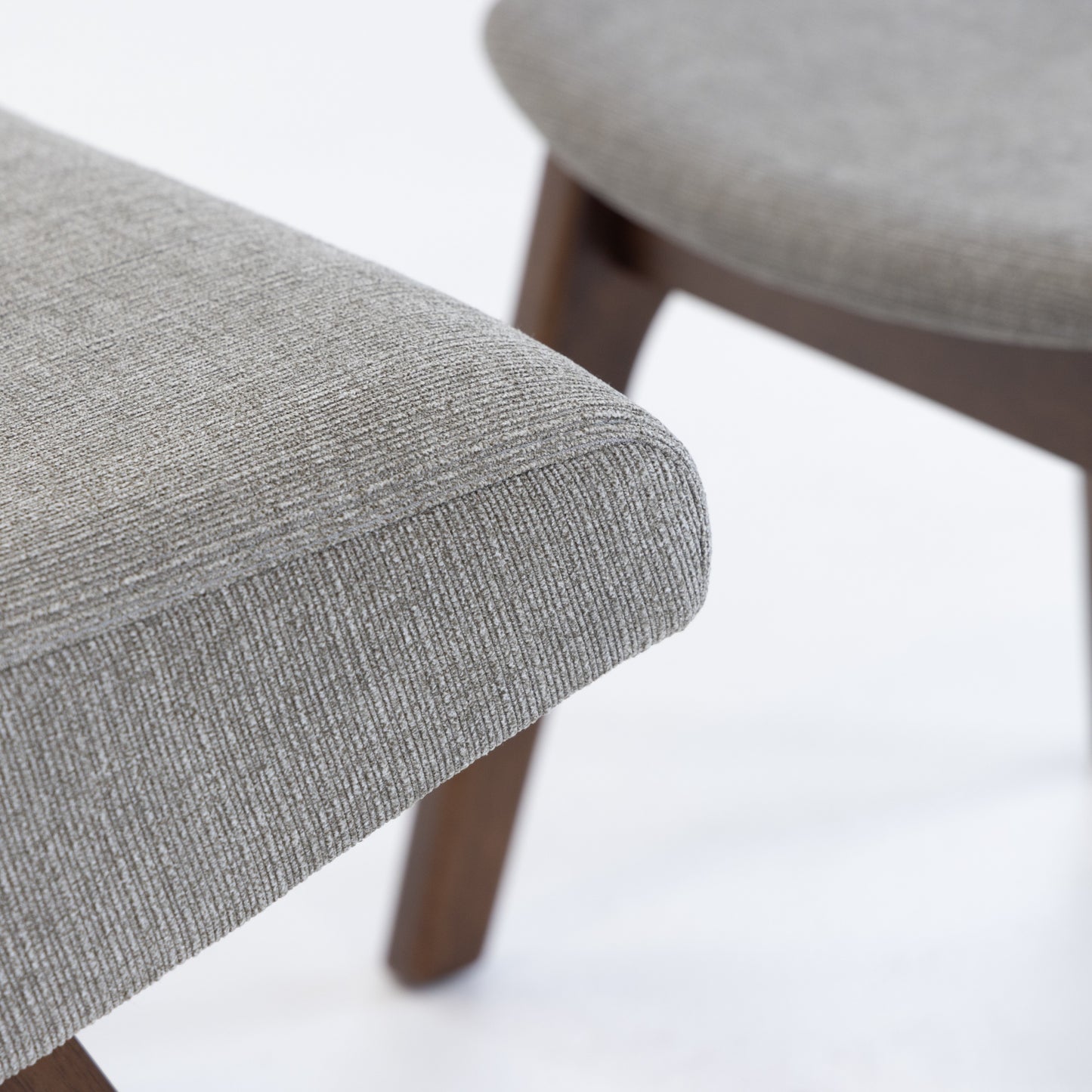 Modrest Whitney Modern Grey and Walnut Accent Chair and Ottoman