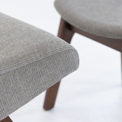 Modrest Whitney Modern Grey and Walnut Accent Chair and Ottoman