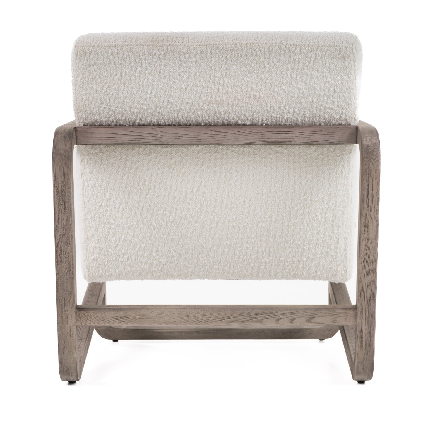 Modrest Wilber Modern Off-White Fabric Grey Wood Accent Chair