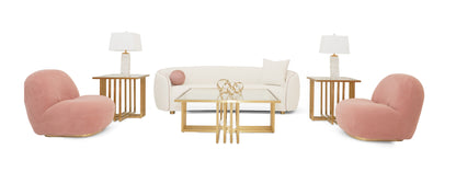 Modrest Winfree Modern Off White Fabric 3-Seater Sofa