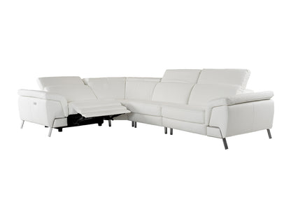 Lamod Italia Mini Wonder Italian Modern White Leather Sectional Sofa with Recliners