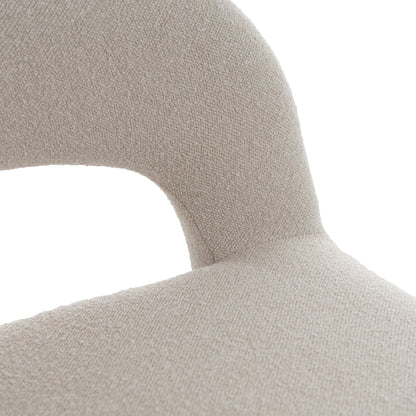 Modrest Worley Modern Beige Fabric Gold Swivel Accent Chair