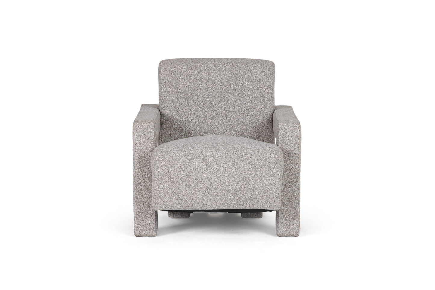 Modrest Wylie Modern Light Grey-Beige Fabric Accent Chair