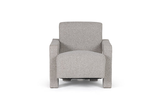 Modrest Wylie Modern Light Grey-Beige Fabric Accent Chair