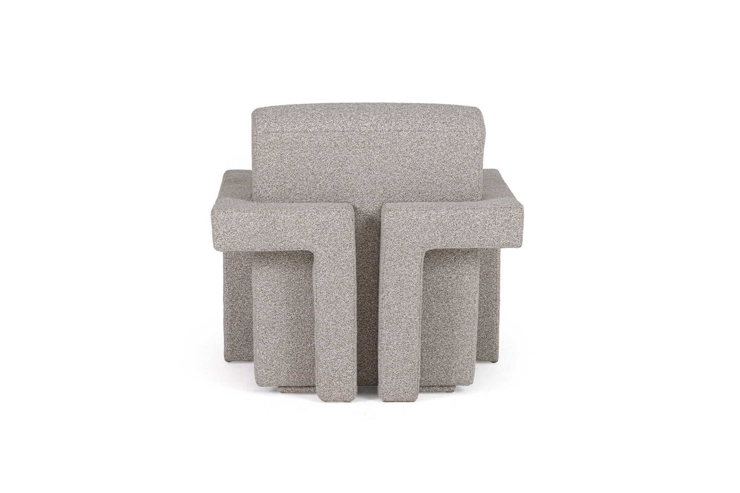 Modrest Wylie Modern Light Grey-Beige Fabric Accent Chair