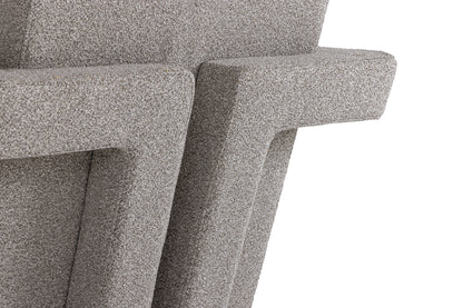 Modrest Wylie Modern Light Grey-Beige Fabric Accent Chair