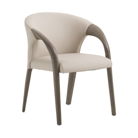 Modrest Wynetta Mid-Century Modern Grey Vegan Leather Grey Ash Dining Chair