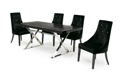 Xavier Modern Black Crocodile Stainless Steel Dining Table