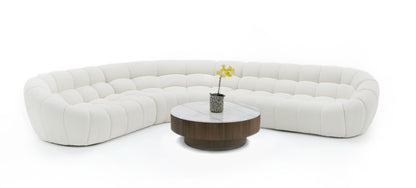 Divani Casa Yolonda Off-White Fabric Sectional Sofa