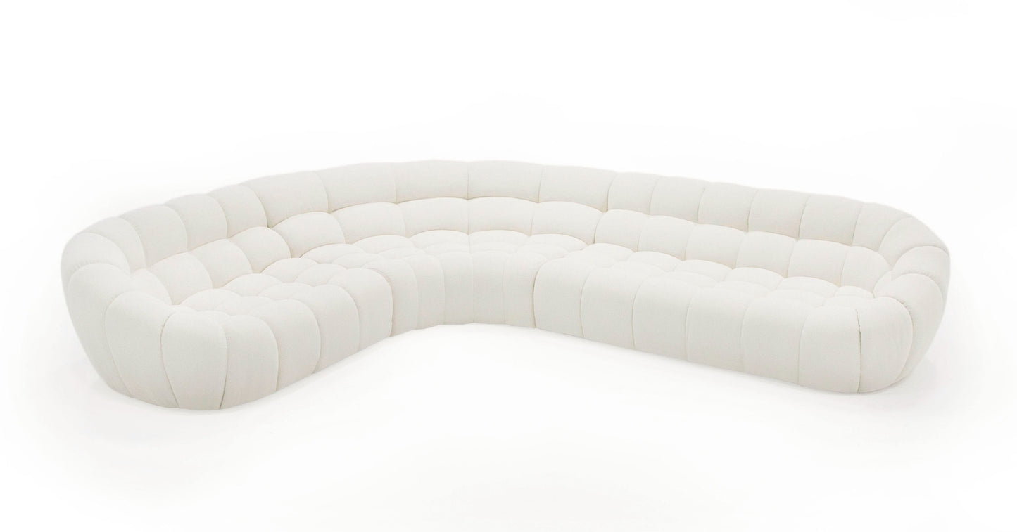 Divani Casa Yolonda Off-White Fabric Sectional Sofa