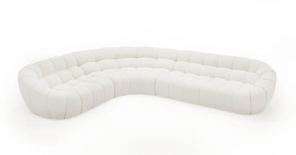 Divani Casa Yolonda Off-White Fabric Sectional Sofa