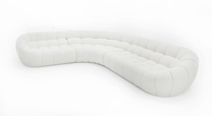 Divani Casa Yolonda Off-White Fabric Sectional Sofa