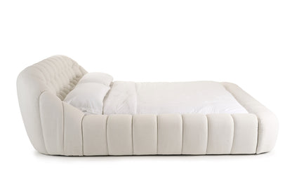 Divani Casa Yolonda Modern Off-White Fabric Bed