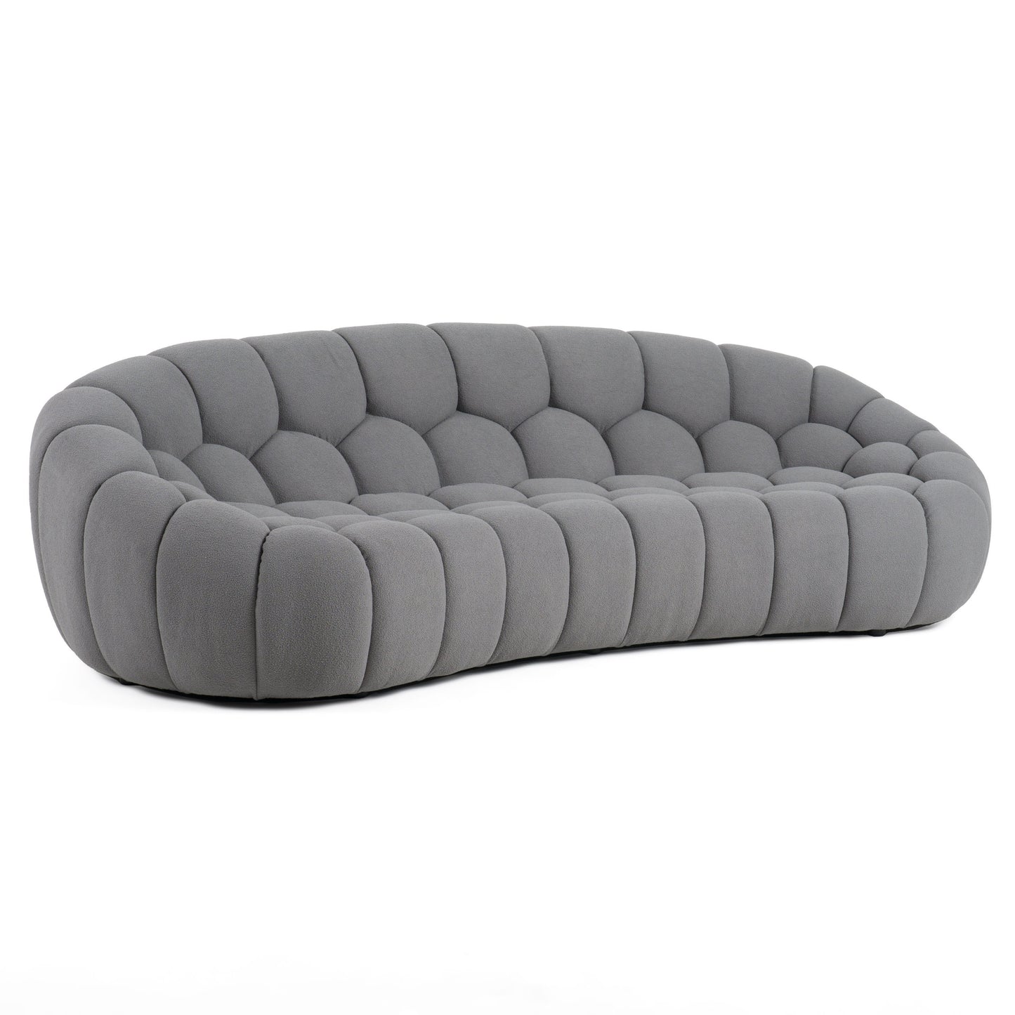 Divani Casa Yolonda Modern Curved Light Grey Fabric Sofa Set