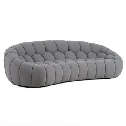 Divani Casa Yolonda Modern Curved Light Grey Fabric Sofa Set