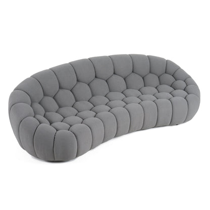 Divani Casa Yolonda Modern Curved Light Grey Fabric Sofa