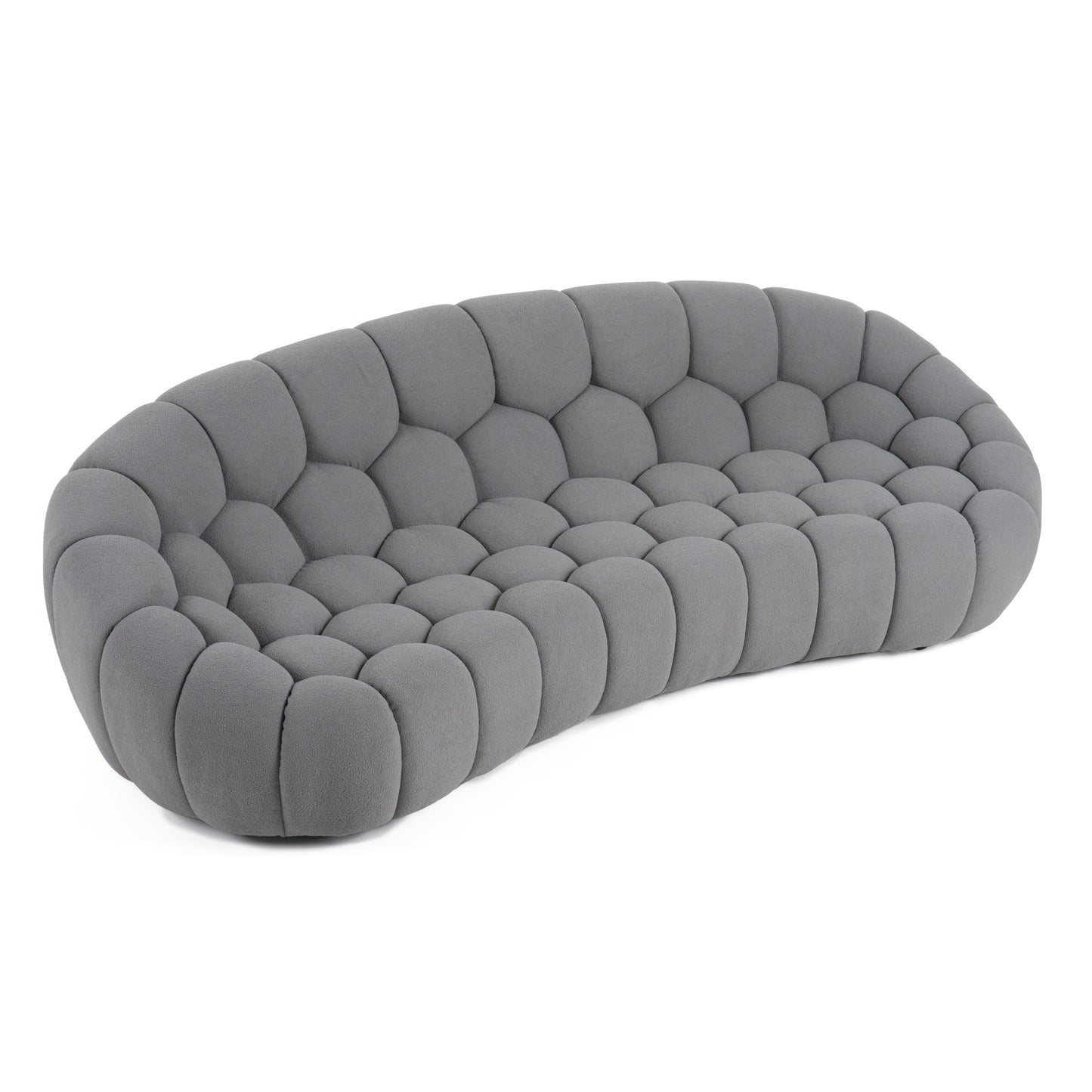 Divani Casa Yolonda Modern Curved Light Grey Fabric Sofa Set
