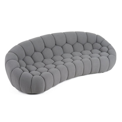 Divani Casa Yolonda Modern Curved Light Grey Fabric Sofa Set