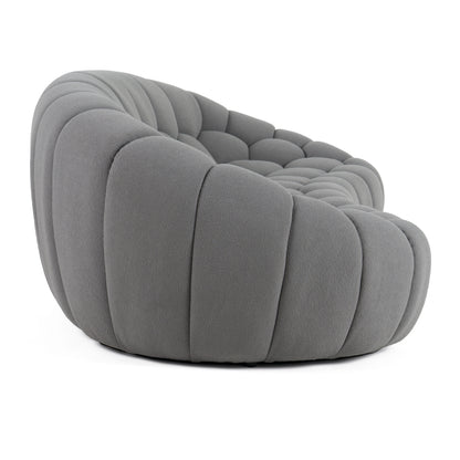 Divani Casa Yolonda Modern Curved Light Grey Fabric Sofa
