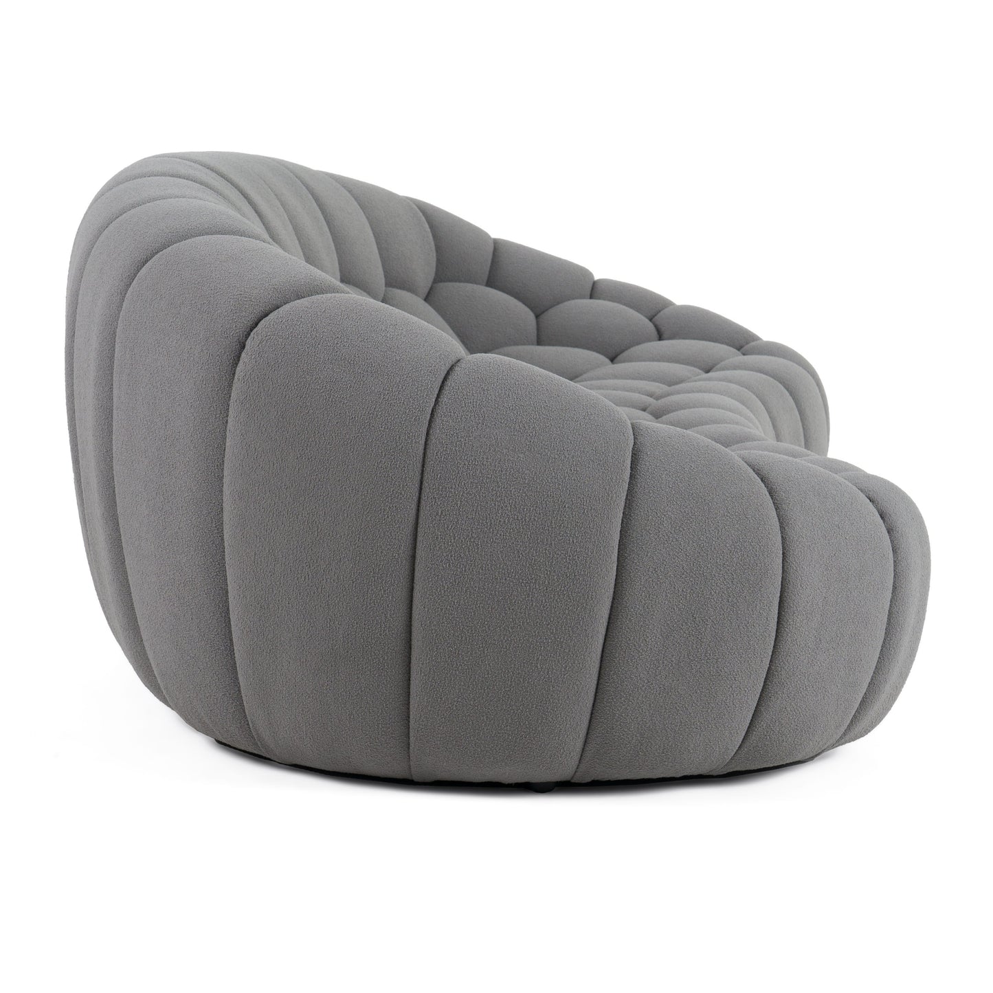 Divani Casa Yolonda Modern Curved Light Grey Fabric Sofa Set