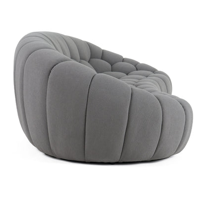 Divani Casa Yolonda Modern Curved Light Grey Fabric Sofa Set