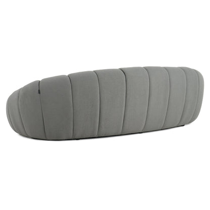 Divani Casa Yolonda Modern Curved Light Grey Fabric Sofa