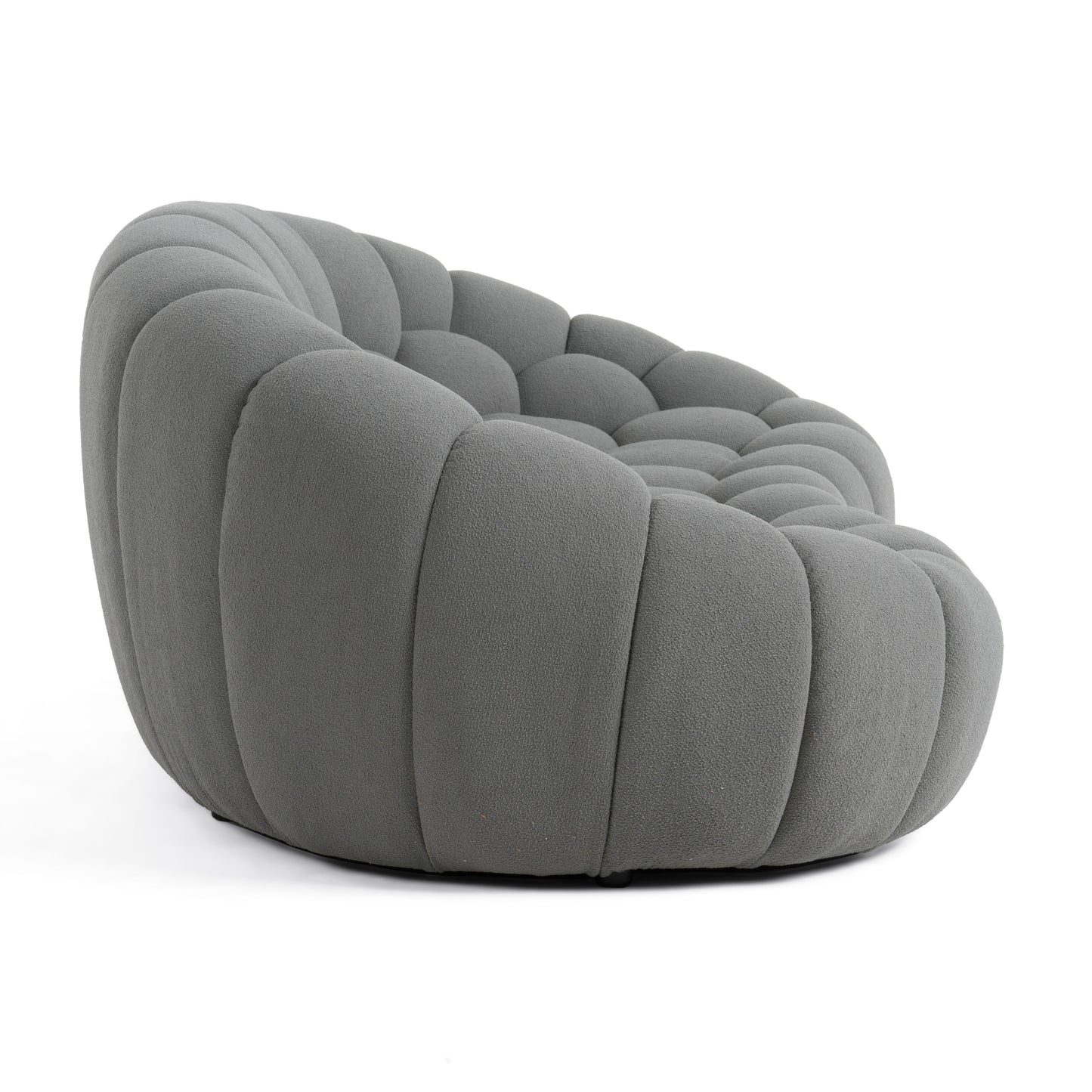 Divani Casa Yolonda Modern Curved Light Grey Fabric Loveseat