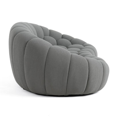 Divani Casa Yolonda Modern Curved Light Grey Fabric Loveseat