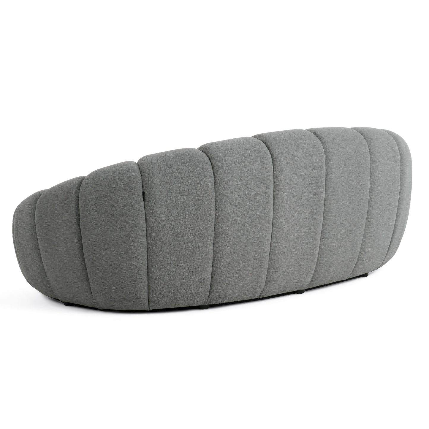 Divani Casa Yolonda Modern Curved Light Grey Fabric Loveseat