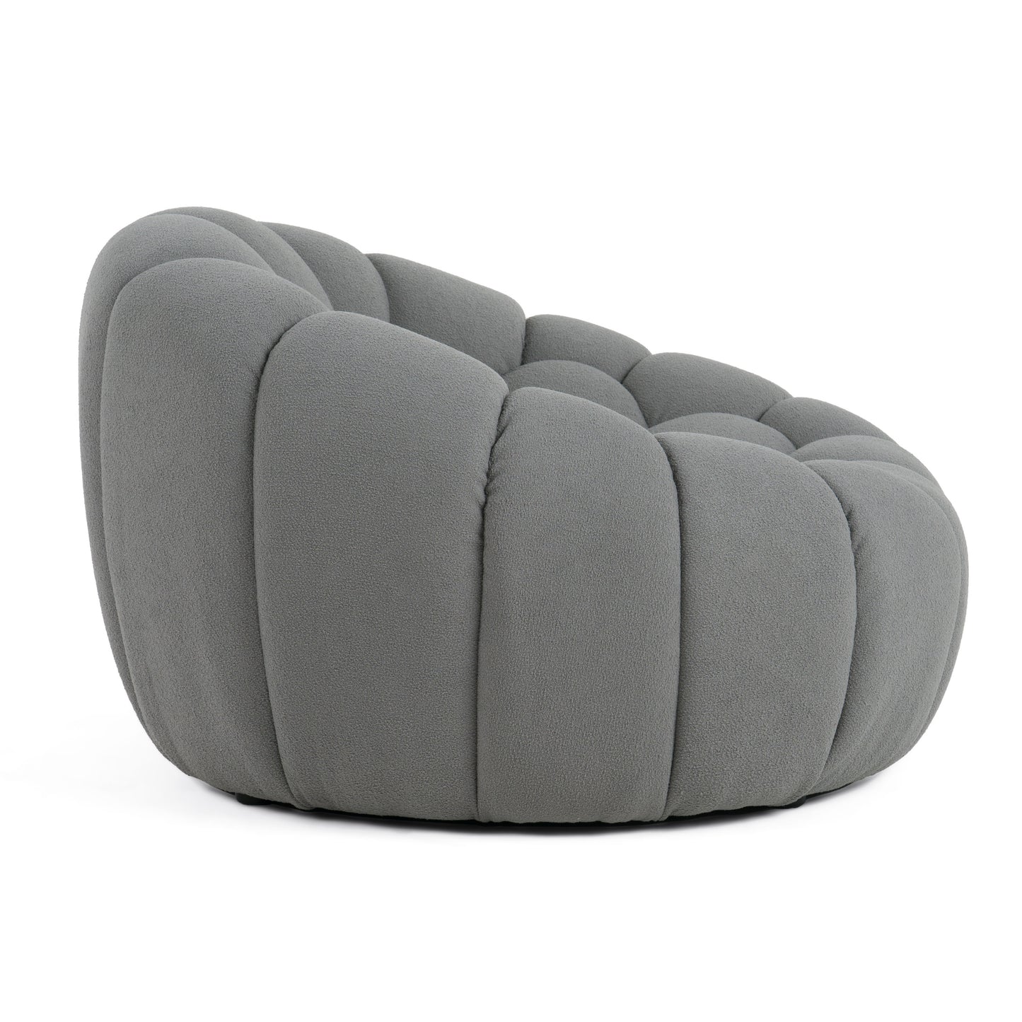 Divani Casa Yolonda Modern Curved Light Grey Fabric Chair