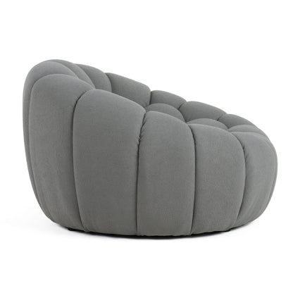 Divani Casa Yolonda Modern Curved Light Grey Fabric Chair