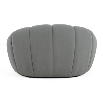 Divani Casa Yolonda Modern Curved Light Grey Fabric Chair