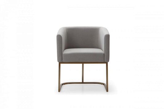 Modrest Yukon Modern Medium Grey Fabric and Antique Brass Dining Chair