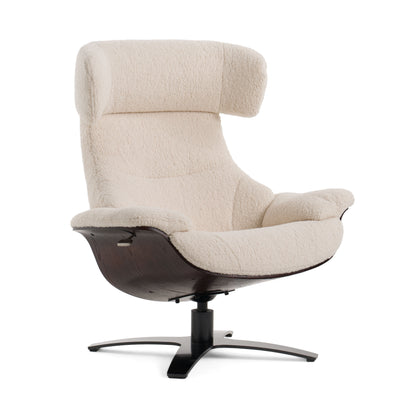 Modrest Zahara Modern Beige Lounge Chair and Ottoman