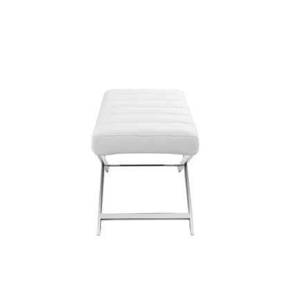Modrest Xane Contemporary White Vegan Leather Bench