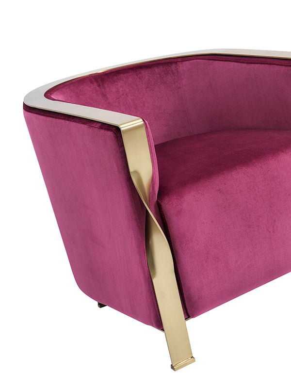 Divani Casa Anthony Modern Pink and Gold Accent Chair
