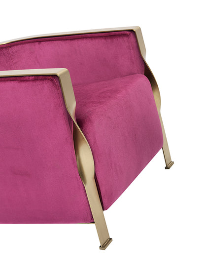 Divani Casa Anthony Modern Pink and Gold Accent Chair