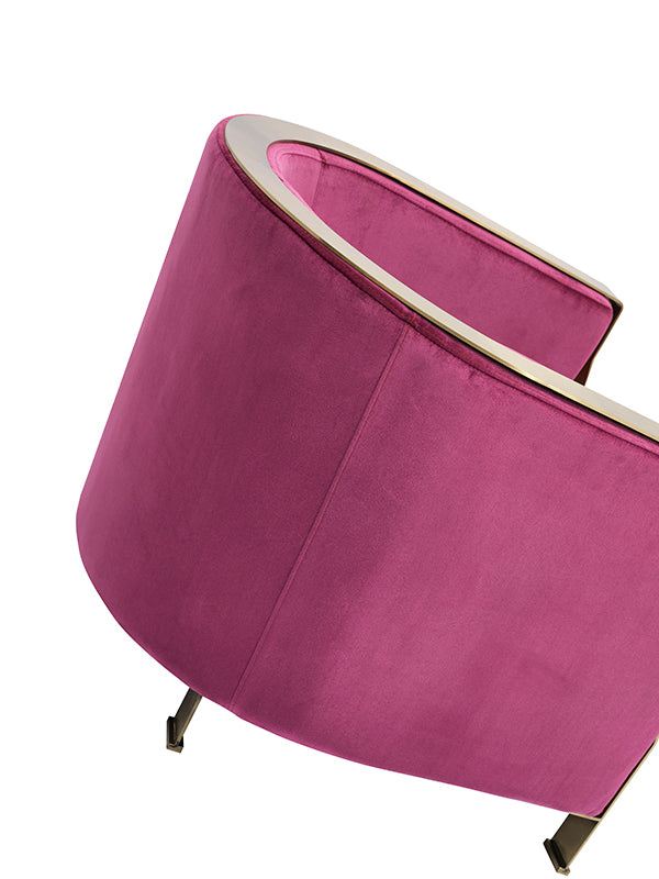 Divani Casa Anthony Modern Pink and Gold Accent Chair