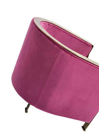 Divani Casa Anthony Modern Pink and Gold Accent Chair